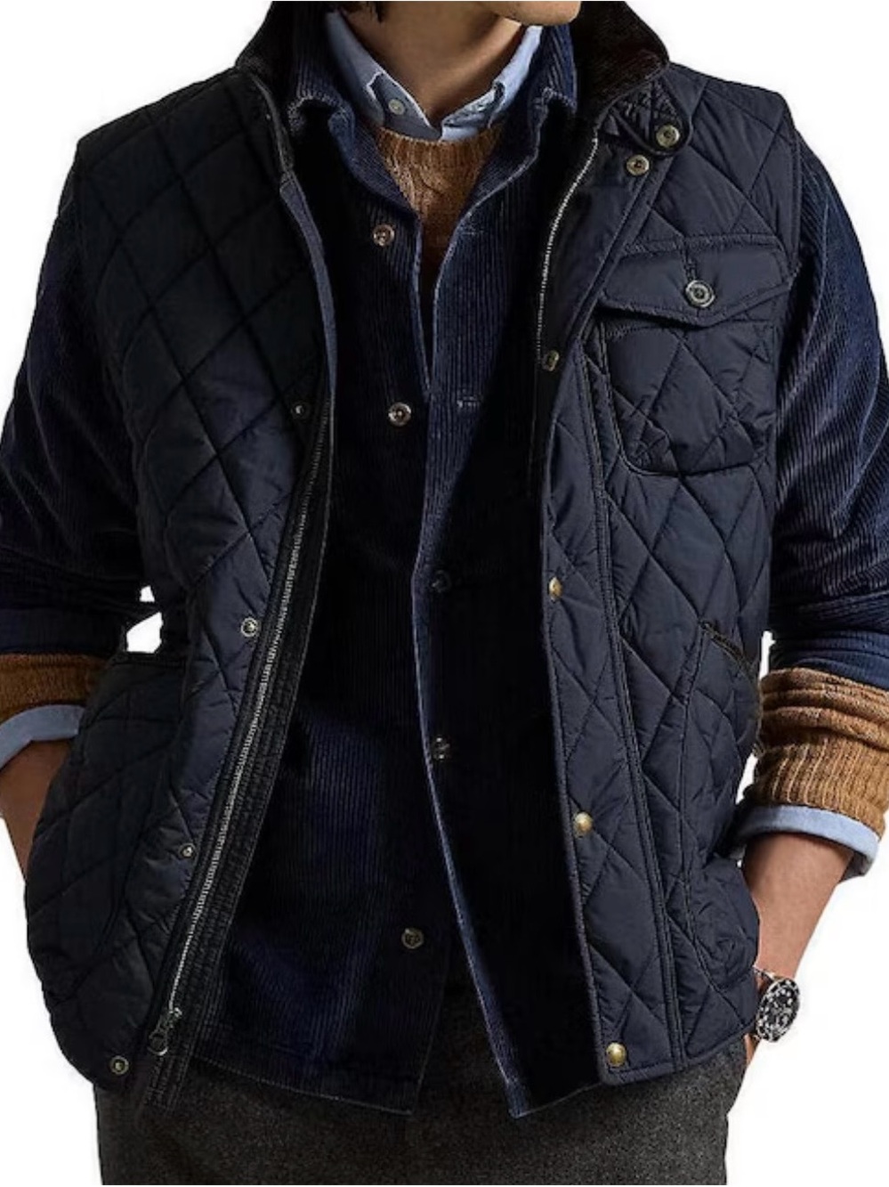 Polo by Ralph Lauren Beaton Quilted Navy Vest  Size 2TG pre-owned